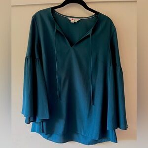 BODEN Dark Teal Bell Sleeve Top - 8